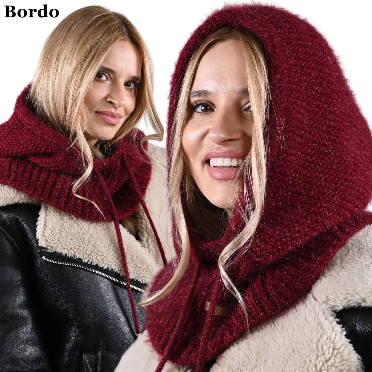 Madinga moteriška balaklava „Alur“ su kaklo mova, 2 viename žieminis komplektas, įvairių spalvų