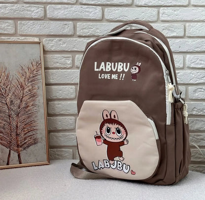 Madingas jaunimo ir vaikų kuprinė Labubu, ruda, 2965