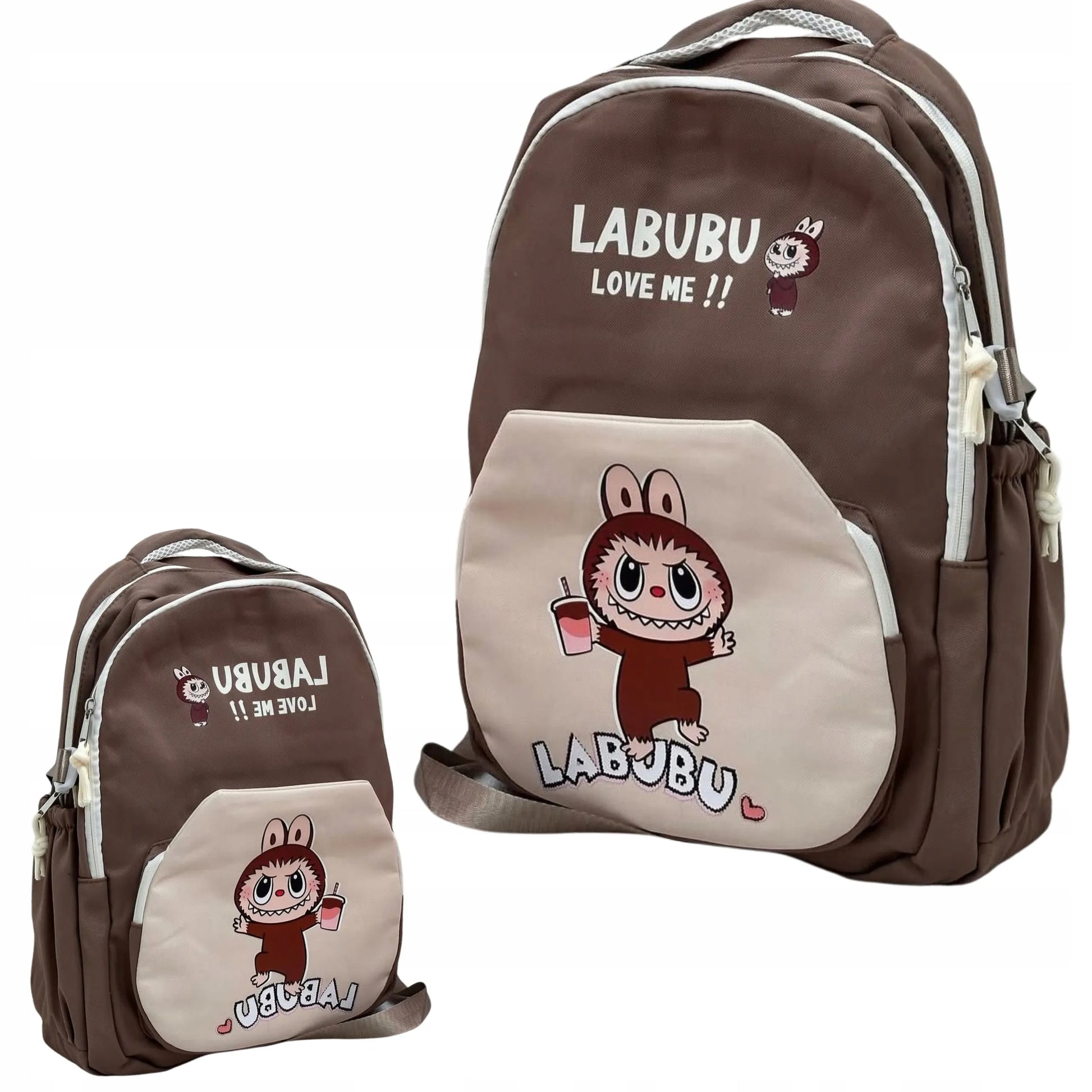 Madingas jaunimo ir vaikų kuprinė Labubu, ruda, 2965