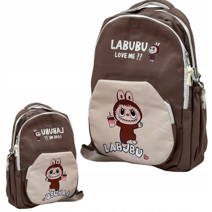 Madingas jaunimo ir vaikų kuprinė Labubu, ruda, 2965