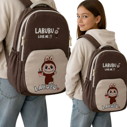 Madingas jaunimo ir vaikų kuprinė Labubu, ruda, 2965