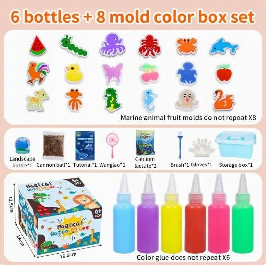 Magic Jelly 23 viename – vandens gelio klijų kūrybinis 3D modeliavimo rinkinys