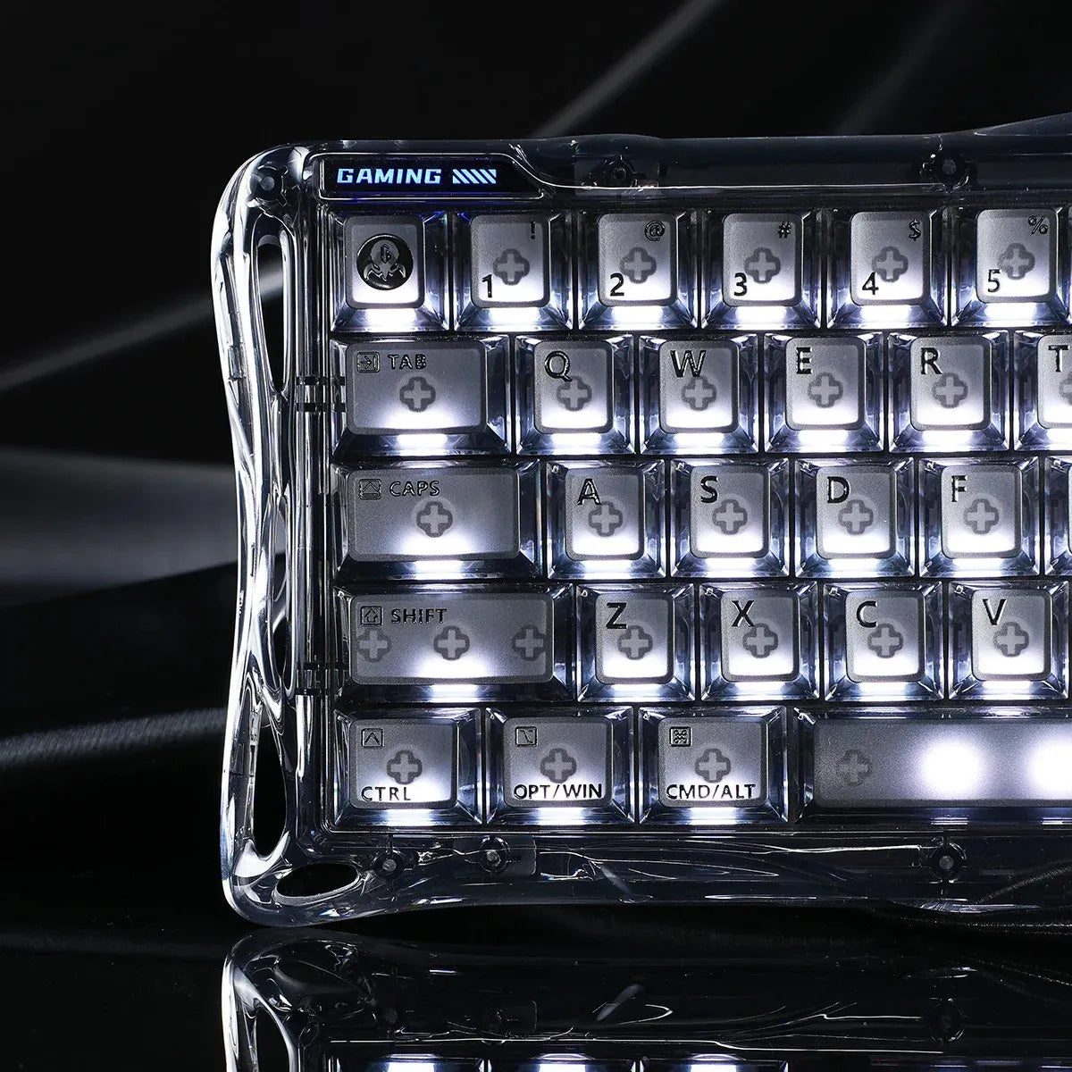 Magnetinė žaidimų klaviatūra GravaStar Mercury V60 Onyx Crystal USB
