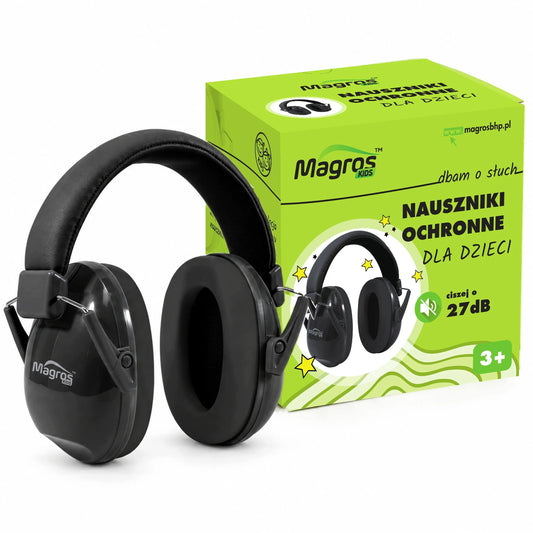 „Magros KIDS KM-2“ apsauginės triukšmą slopinančios ausinės vaikams nuo 3 metų, juodos