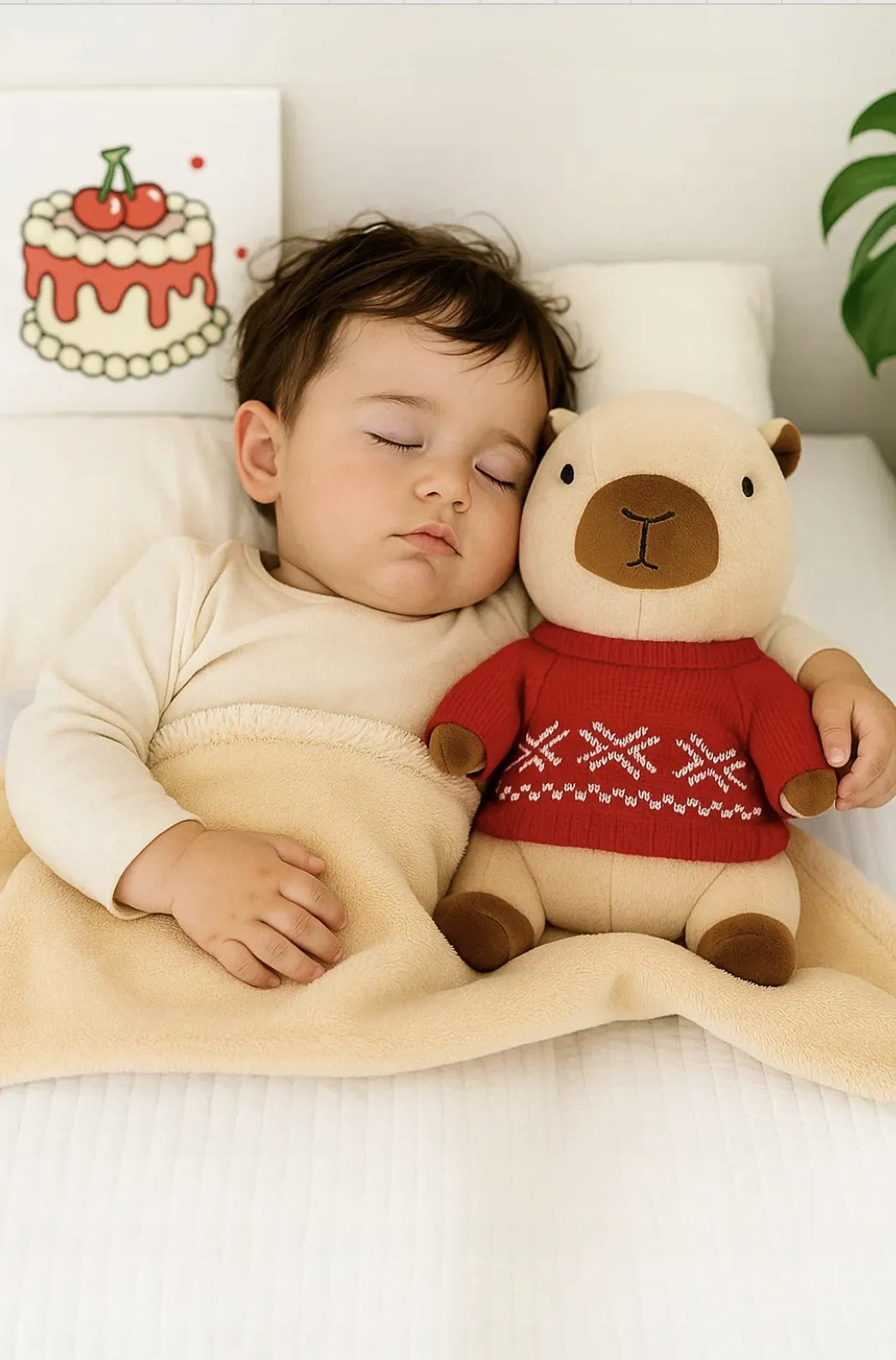 MAKOIA pliušinis kapibaros žaislas 3in1: didelis žaislas, pagalvė ir antklodė 45 cm