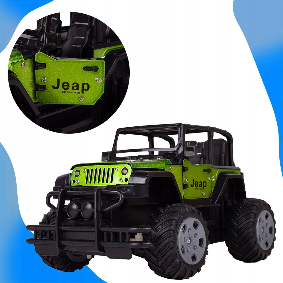 MalPlay nuotoliniu būdu valdomas metalinis visureigis „Jeep“ RC 1:20