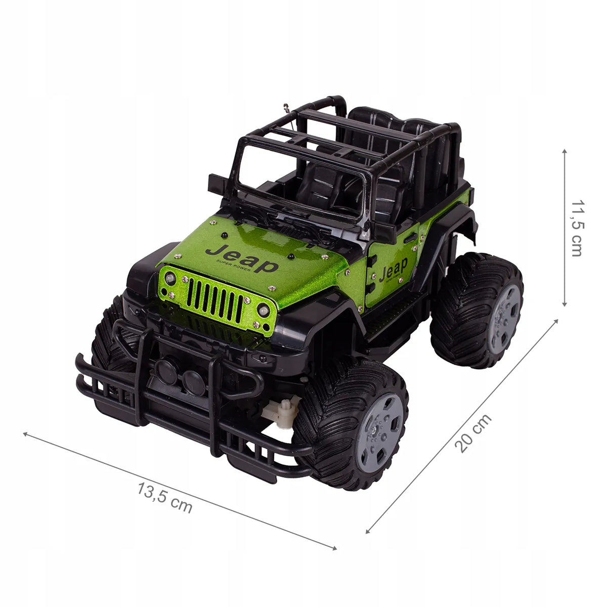 MalPlay nuotoliniu būdu valdomas metalinis visureigis „Jeep“ RC 1:20