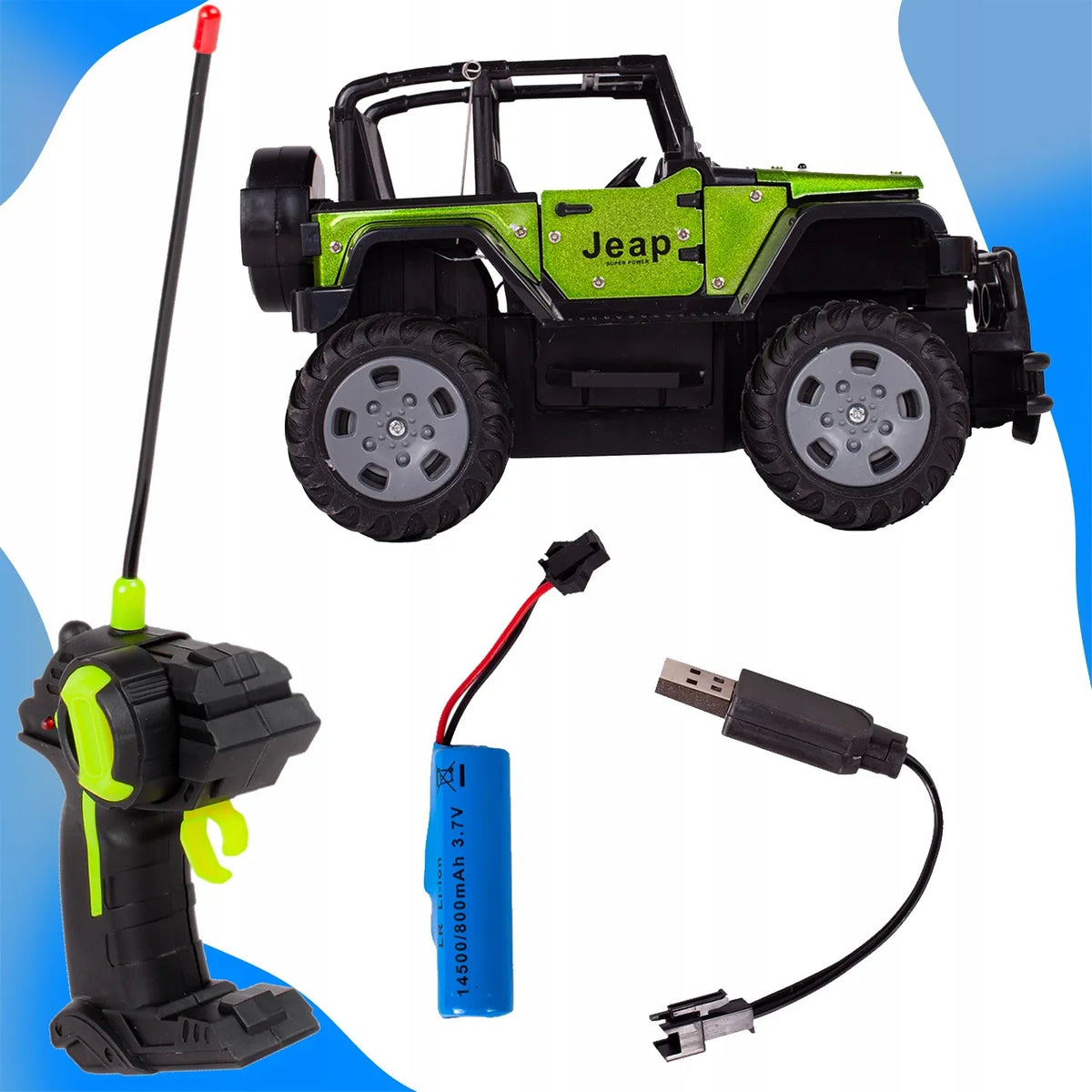 MalPlay nuotoliniu būdu valdomas metalinis visureigis „Jeep“ RC 1:20