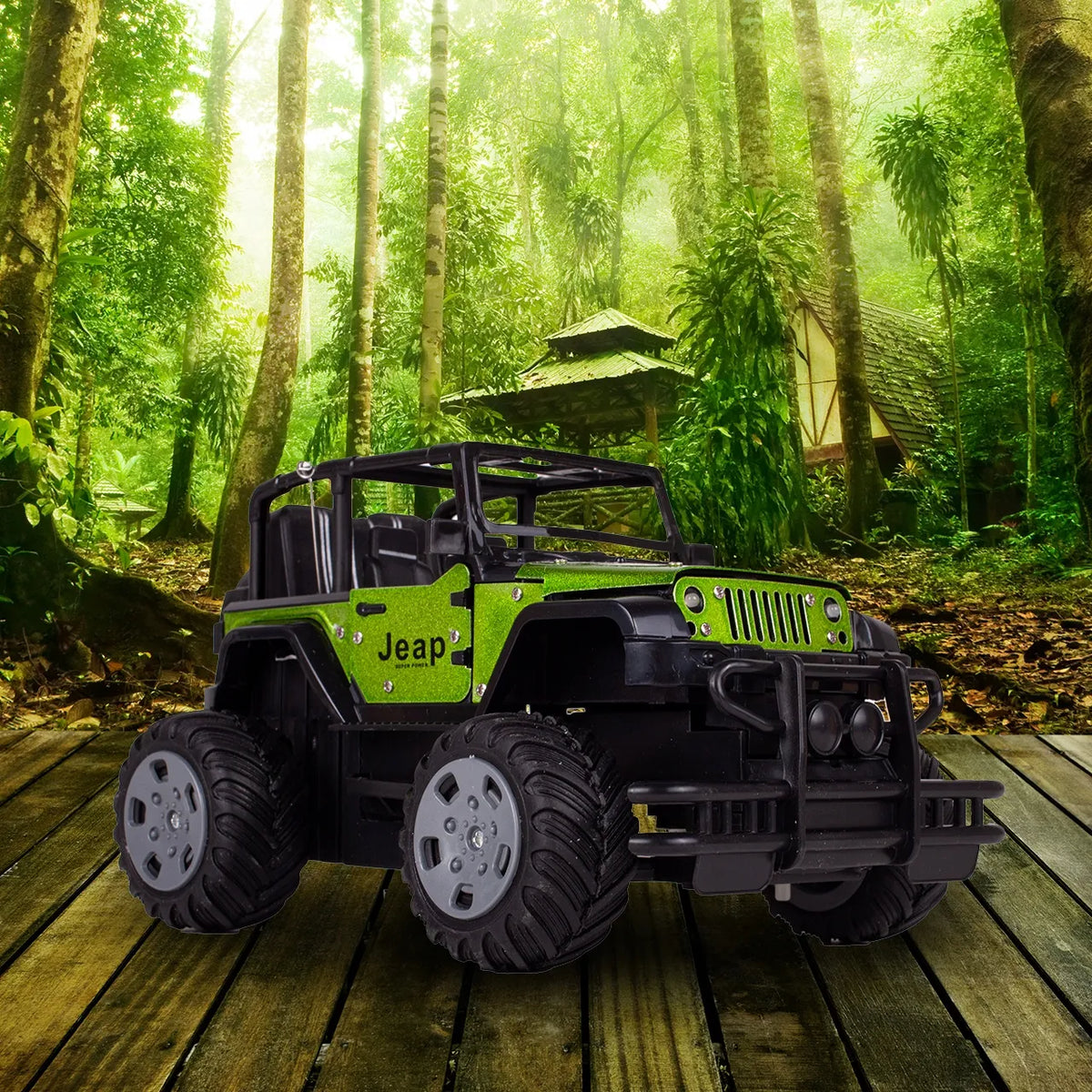 MalPlay nuotoliniu būdu valdomas metalinis visureigis „Jeep“ RC 1:20