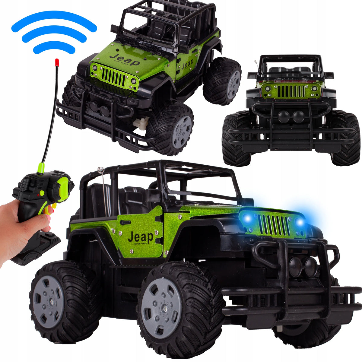 MalPlay nuotoliniu būdu valdomas metalinis visureigis „Jeep“ RC 1:20