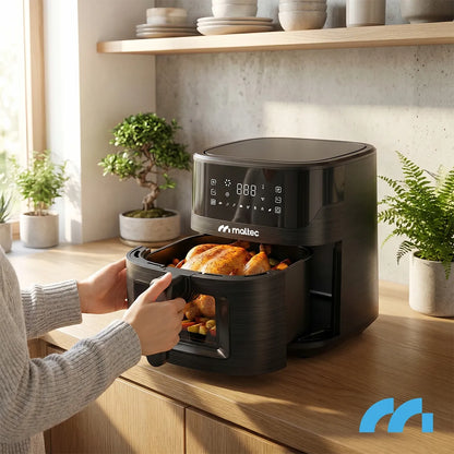 Maltec bekontaktė gruzdintuvė 7L 1800W Air Fryer su langeliu ir priedais