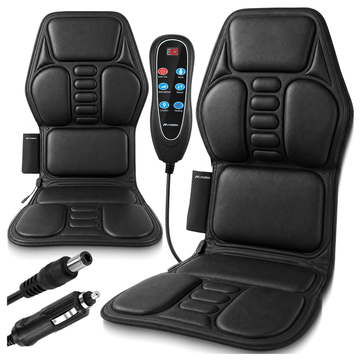MalTec SeatVibe Lux vibruojantis masažo kilimėlis su šildymo funkcija, 113 × 48 cm