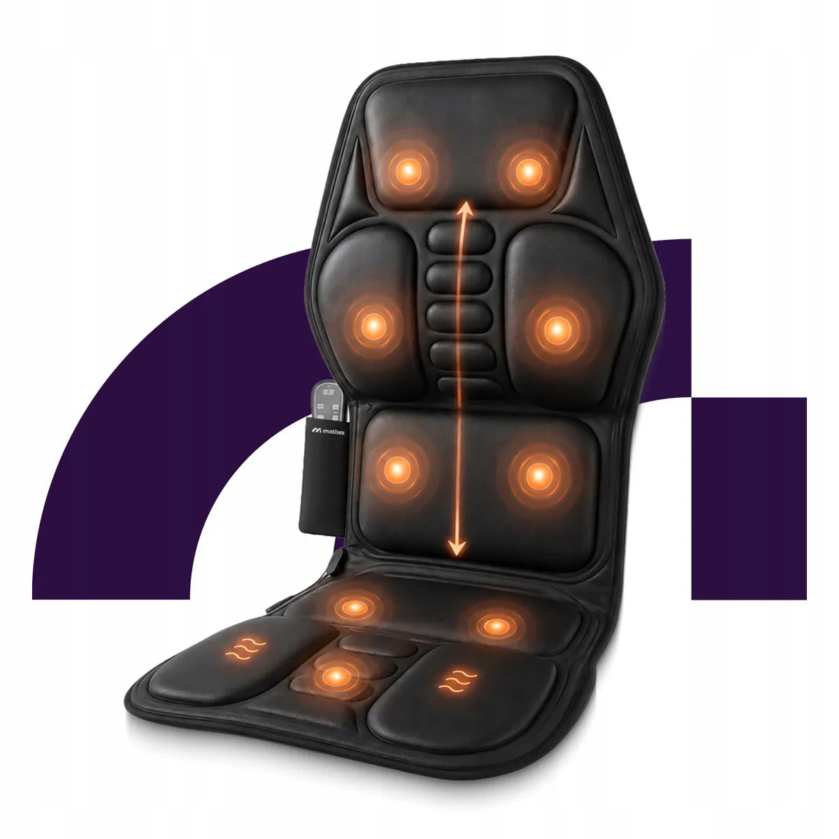 MalTec SeatVibe Lux vibruojantis masažo kilimėlis su šildymo funkcija, 113 × 48 cm