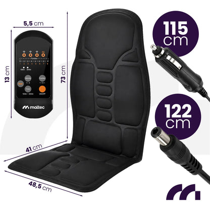 MalTec SeatVibe šildomas vibruojantis masažo kilimėlis kėdei ir automobilio sėdynei