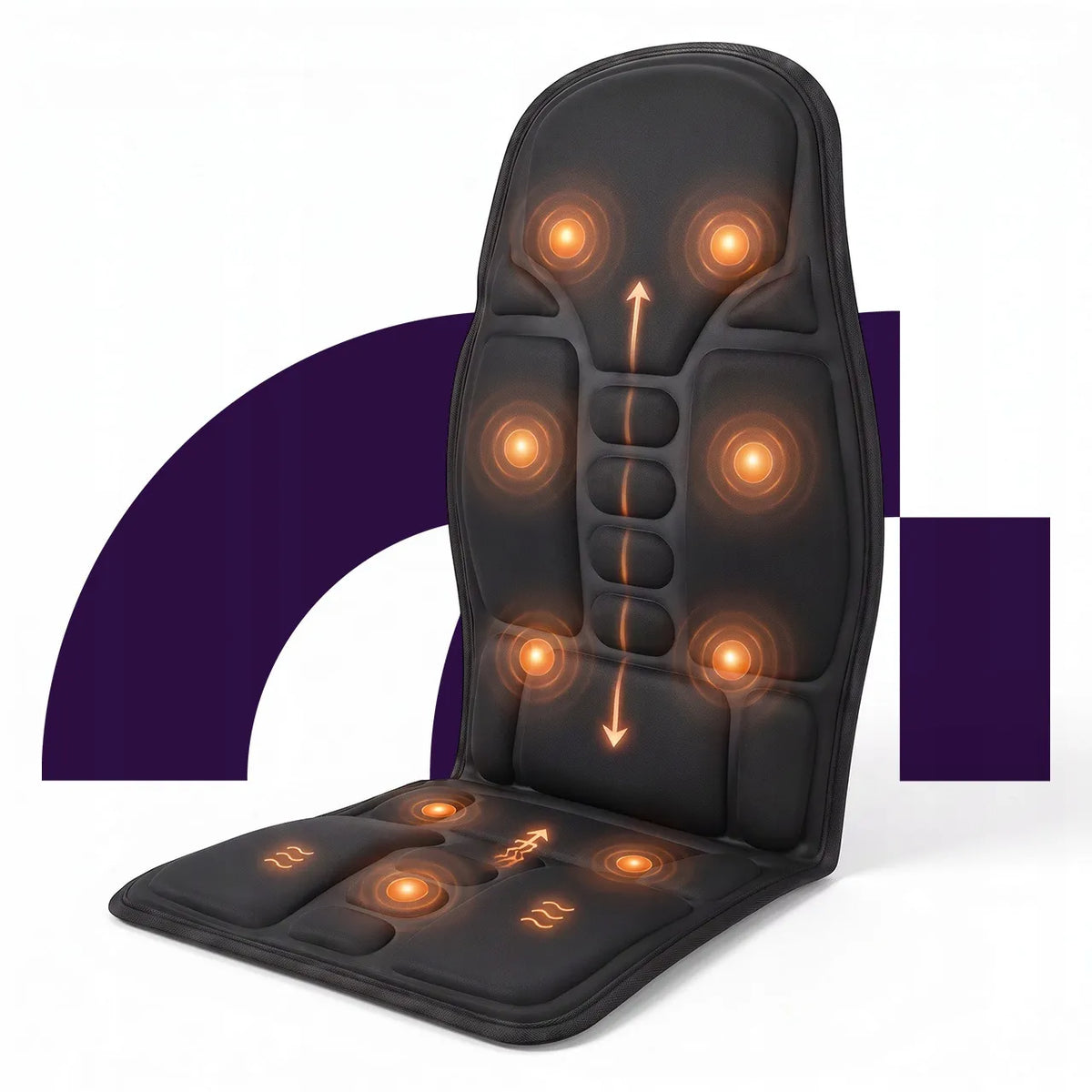 MalTec SeatVibe šildomas vibruojantis masažo kilimėlis kėdei ir automobilio sėdynei
