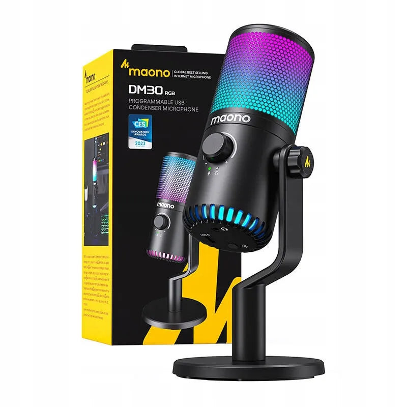 Maono DM30RGB žaidimų mikrofonas kompiuteriui, nešiojamam kompiuteriui, transliacijoms su RGB apšvietimu
