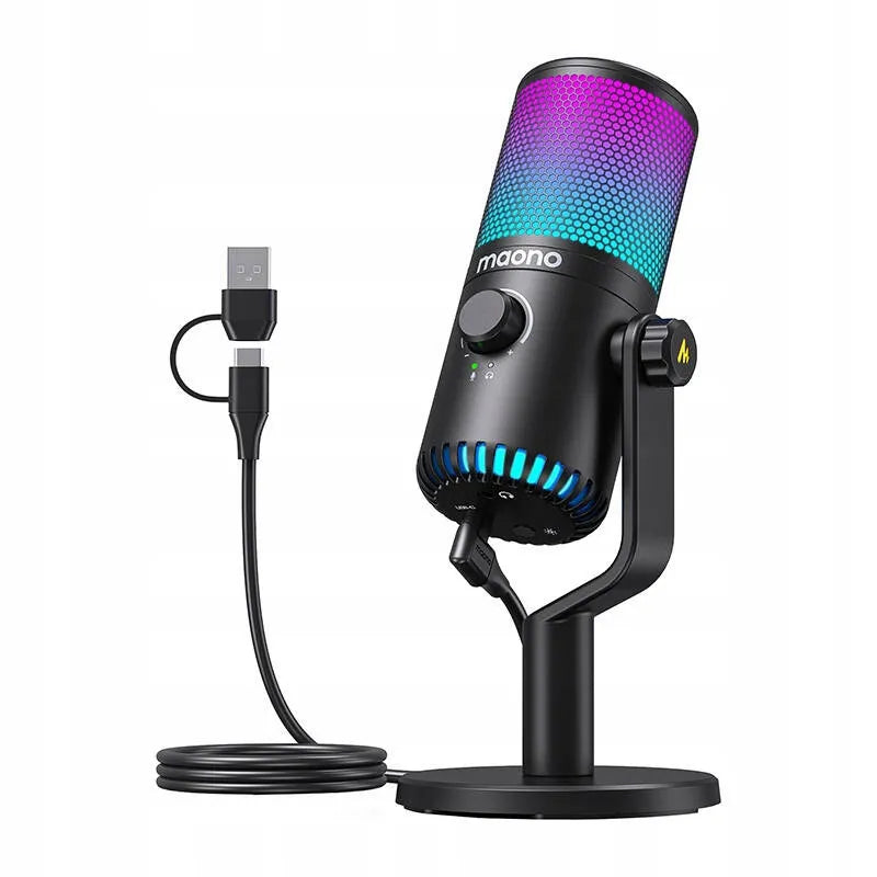 Maono DM30RGB žaidimų mikrofonas kompiuteriui, nešiojamam kompiuteriui, transliacijoms su RGB apšvietimu