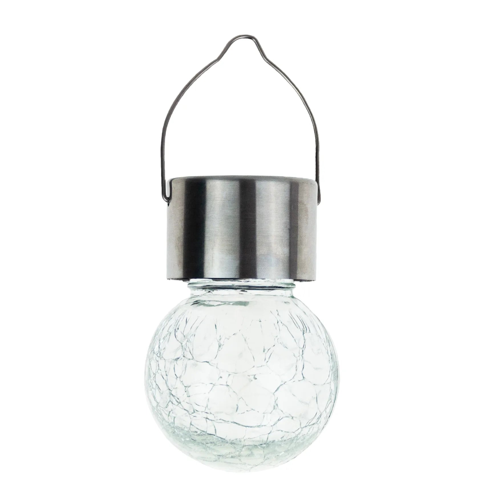 Martom TG60452 stiklinis dekoratyvinis pakabinamas saulės LED sodo šviestuvas-rutulys su kabliuku