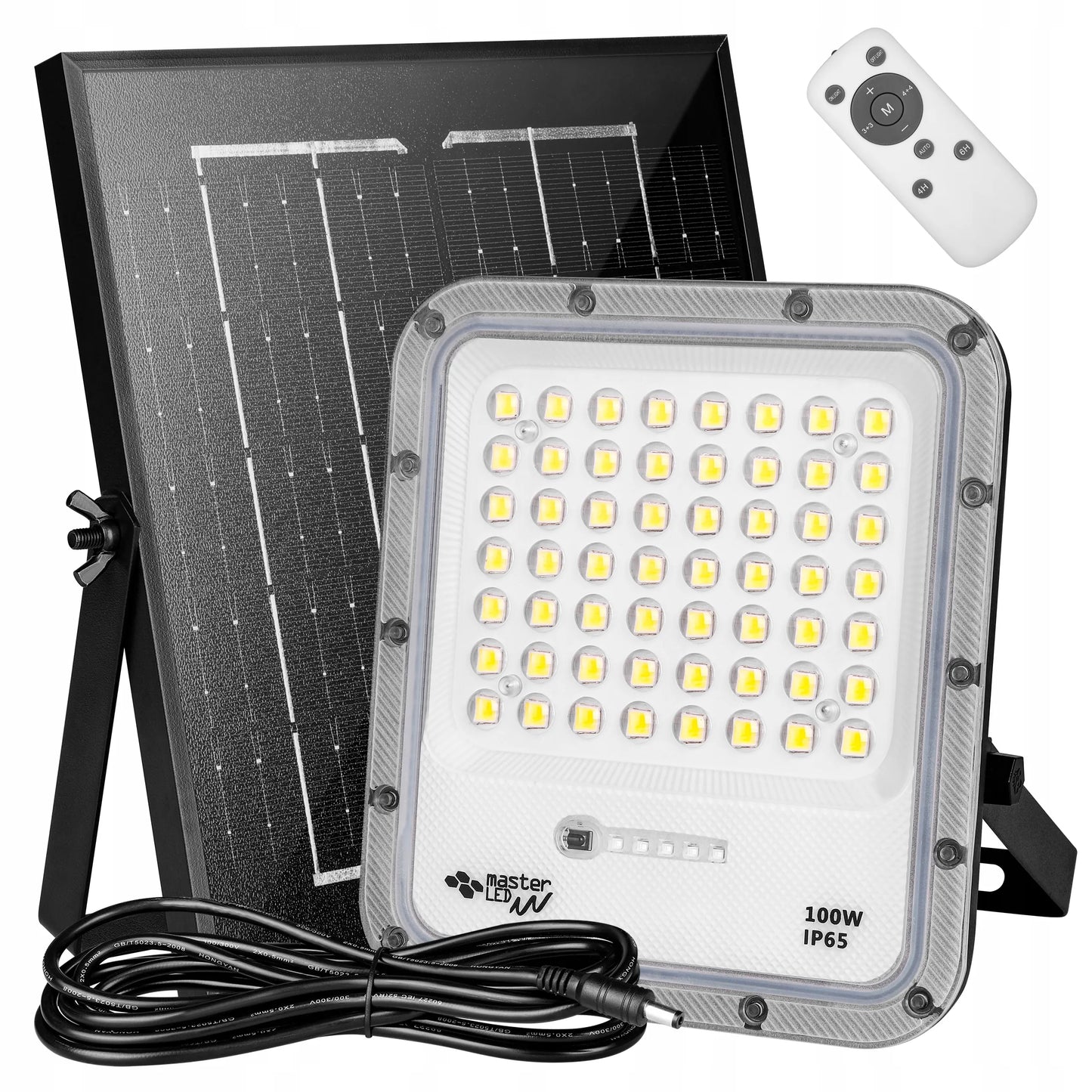 Masterled saulės energija maitinamas LED gatvės šviestuvas prožektorius 100W su pulteliu