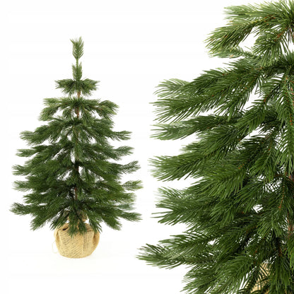 Maža dirbtinė eglutė LIMBA MINI, 60 cm, 100 % PE 3D, vazone su džiuto dekoru