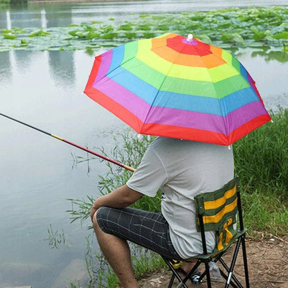 Mažas skėtis ant galvos, kepurė nuo lietaus ir saulės, kamufliažinis