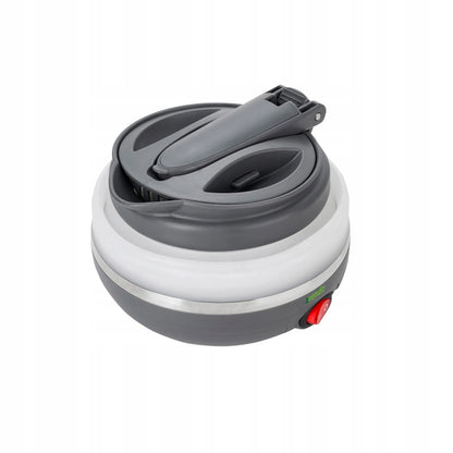 Mažas sulankstomas kelioninis elektrinis virdulys, silikoninis, 600 ml, 750 W, su krepšeliu