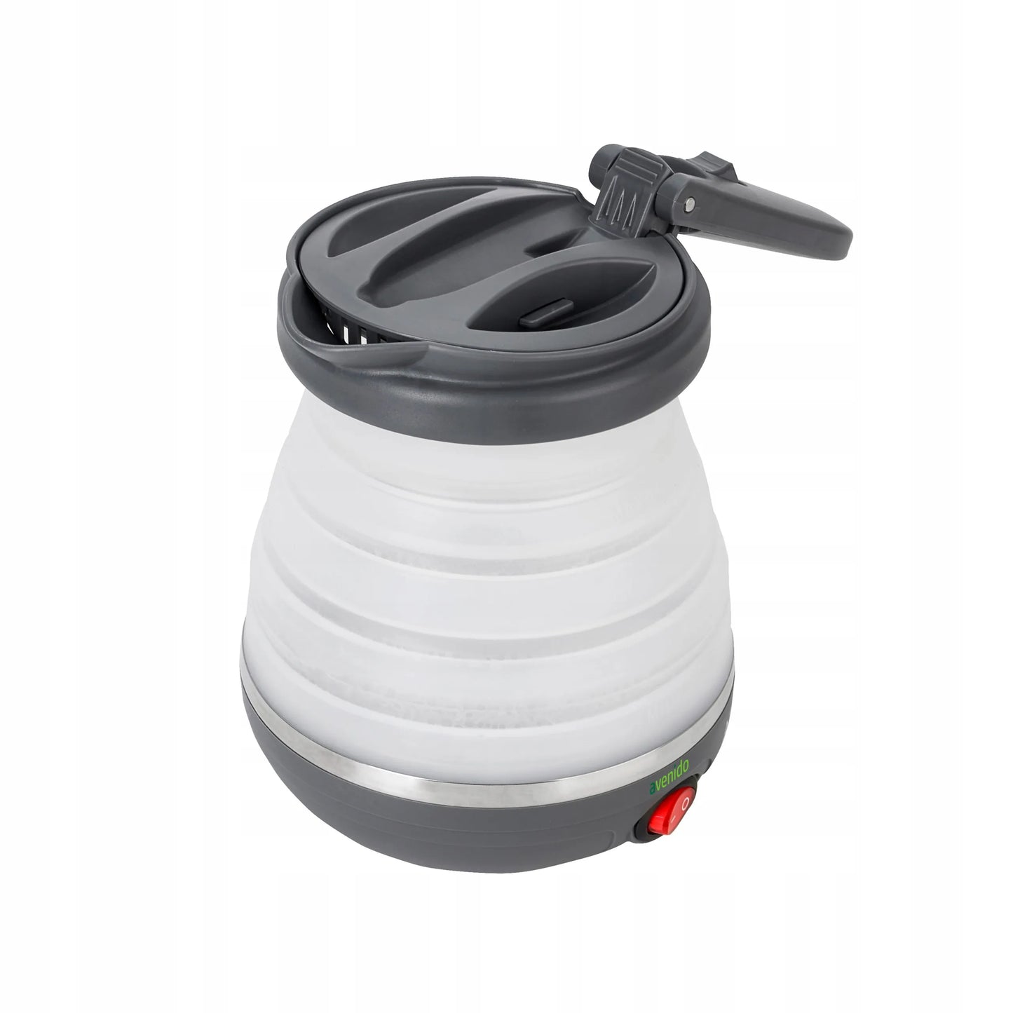 Mažas sulankstomas kelioninis elektrinis virdulys, silikoninis, 600 ml, 750 W, su krepšeliu