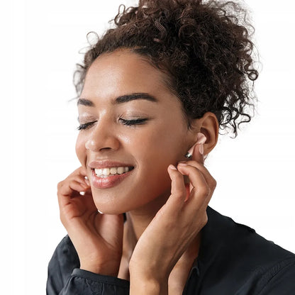 Mcdodo Earbuds Lite HP-8032 belaidės rožinės ausinės su mikrofonu ir įkrovimo dėklu