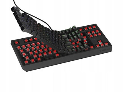 Mechaninė žaidimų klaviatūra Genesis Thor 230 TKL, US QWERTY, RGB, Outemu Red, juoda