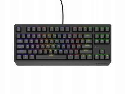 Mechaninė žaidimų klaviatūra Genesis Thor 230 TKL, US QWERTY, RGB, Outemu Red, juoda