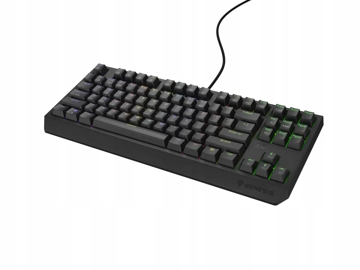 Mechaninė žaidimų klaviatūra Genesis Thor 230 TKL, US QWERTY, RGB, Outemu Red, juoda