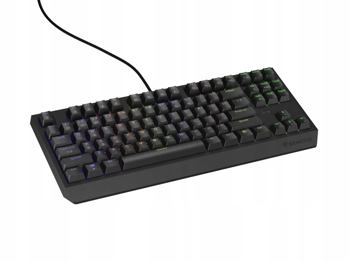 Mechaninė žaidimų klaviatūra Genesis Thor 230 TKL, US QWERTY, RGB, Outemu Red, juoda