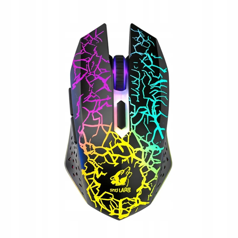 Mechaninė žaidimų klaviatūra su LED apšvietimu ir belaidė RGB pelė, rinkinys
