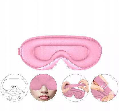 Medi Sleep 3D miego kaukė, reguliuojama užtemdanti kaukė, aukščiausios kokybės rožinė