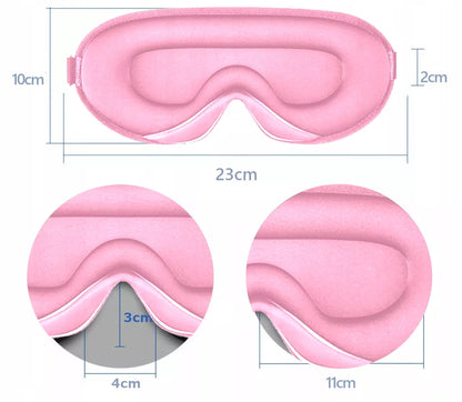 Medi Sleep 3D miego kaukė, reguliuojama užtemdanti kaukė, aukščiausios kokybės rožinė