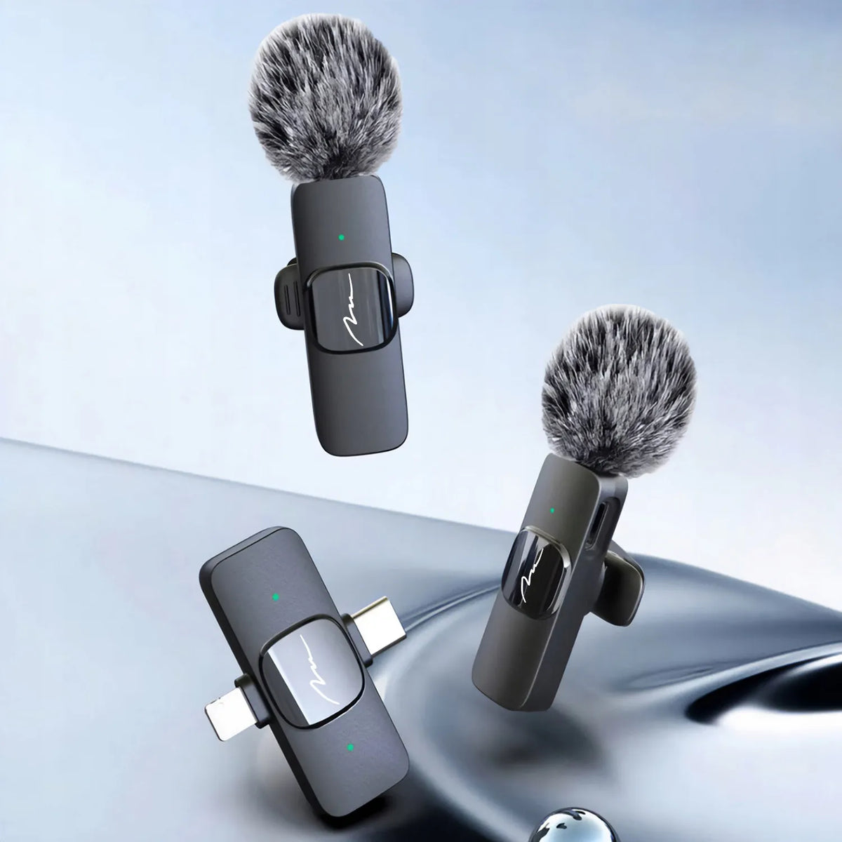 Media-Tech MT416 – 2 belaidžiai prisegami mini mikrofonai telefonui su USB-C ir Lightning imtuvu