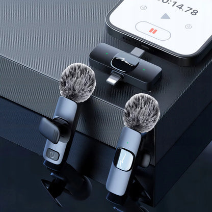 Media-Tech MT416 – 2 belaidžiai prisegami mini mikrofonai telefonui su USB-C ir Lightning imtuvu