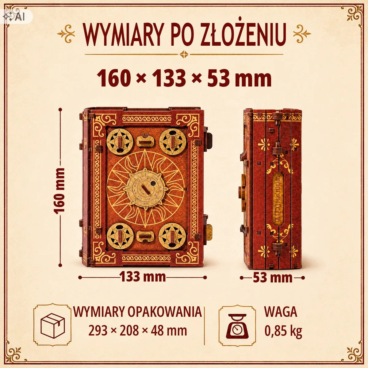 Medinė 3D dėlionė galvosūkis Escape Room Wooden.City