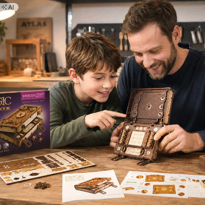 Medinė 3D dėlionė galvosūkis Escape Room Wooden.City