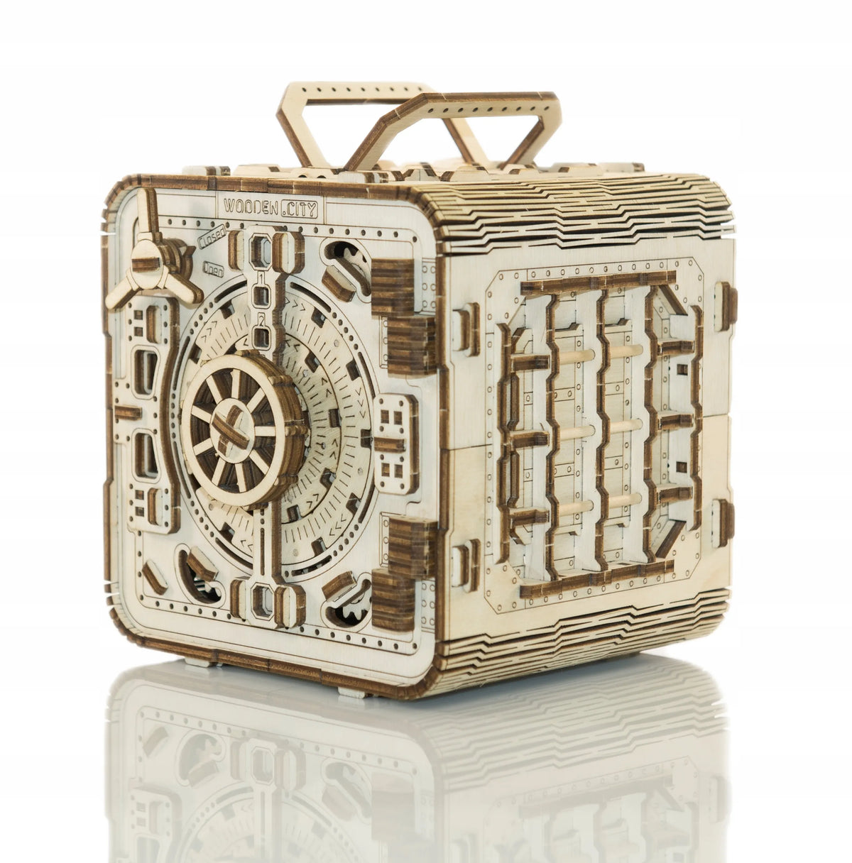 Medinė 3D dėlionė – seifo ir taupyklės modelis su PIN kodu Wooden.City