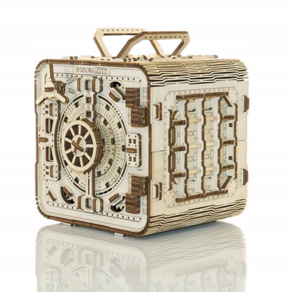 Medinė 3D dėlionė – seifo ir taupyklės modelis su PIN kodu Wooden.City
