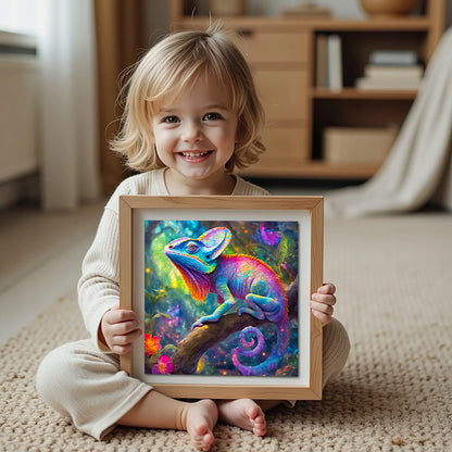 Medinė dėlionė „Chameleonas“, 150 detalių, PUZZLED, eko-HDF, unikalios formos