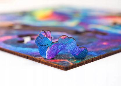 Medinė dėlionė „Chameleonas“, 150 detalių, PUZZLED, eko-HDF, unikalios formos