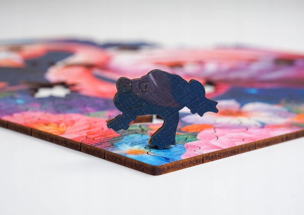 Medinė dėlionė „Flamingas“, 155 detalių, „PUZZLED“ eko-HDF, išskirtinės formos