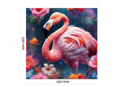 Medinė dėlionė „Flamingas“, 155 detalių, „PUZZLED“ eko-HDF, išskirtinės formos