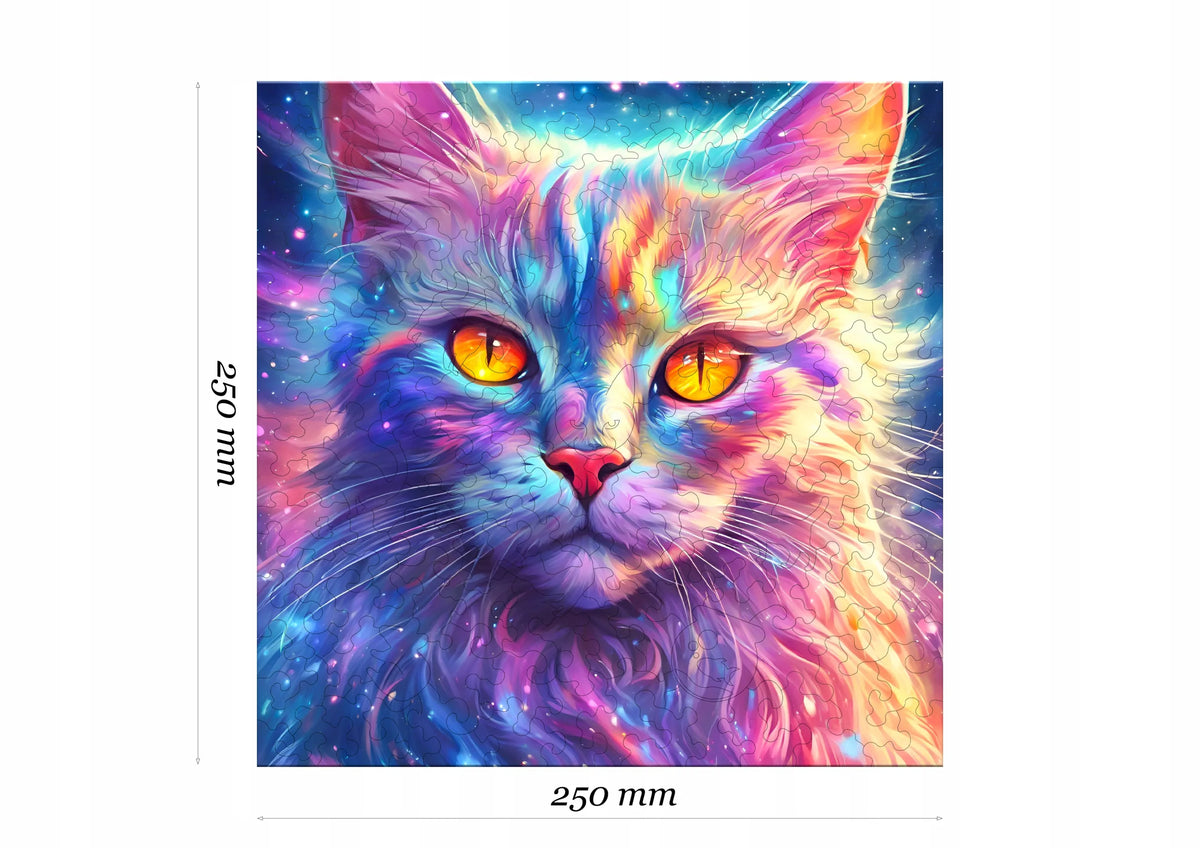 Medinė dėlionė „Katė“, 140 detalių, Puzzled eko-HDF, unikalios formos