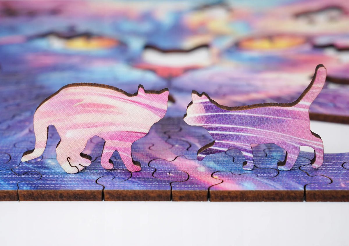 Medinė dėlionė „Katė“, 140 detalių, Puzzled eko-HDF, unikalios formos