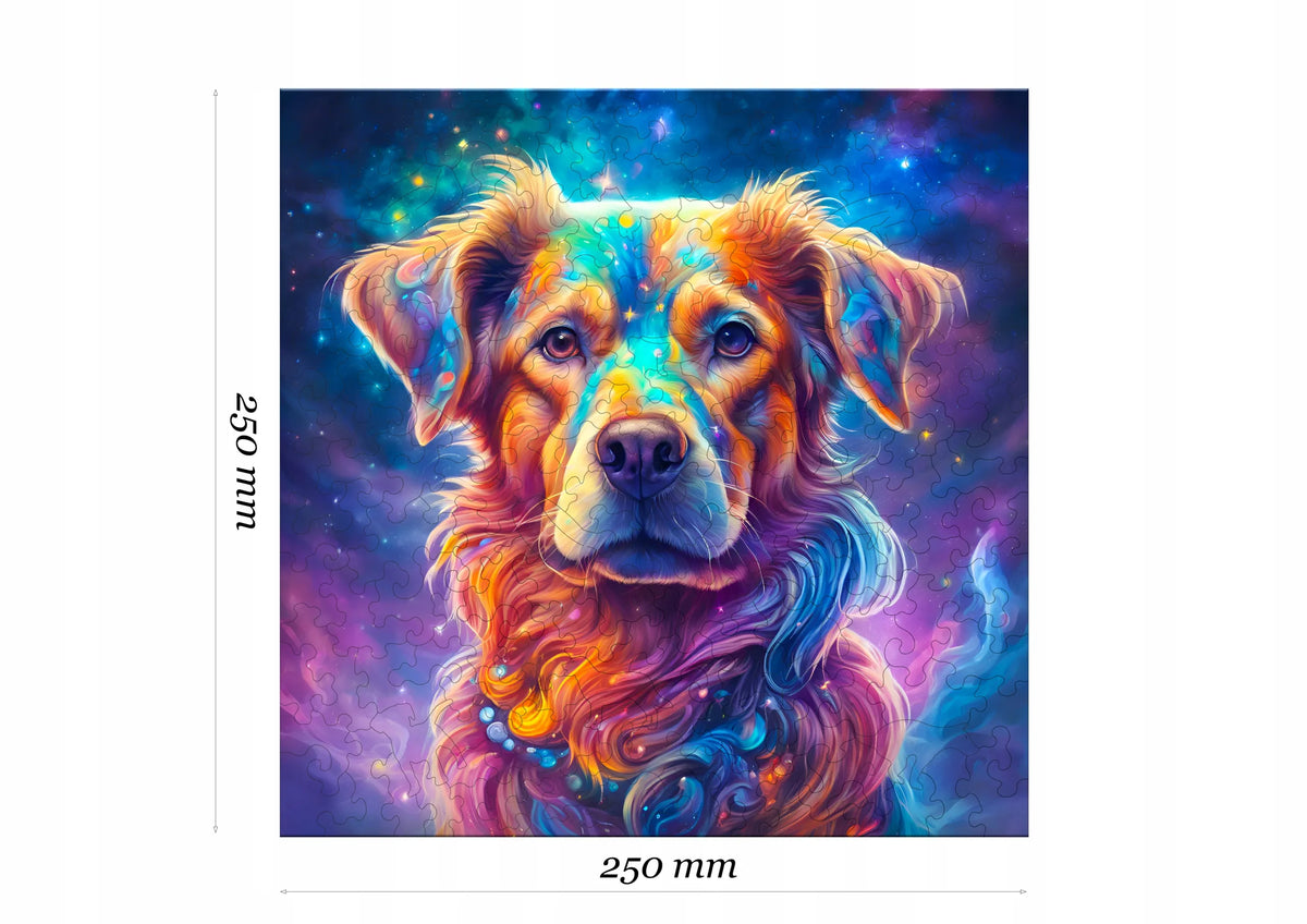 Medinė dėlionė „Šuo“, 150 detalių, „Puzzled“ eko-HDF, unikalios formos
