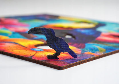 Medinė dėlionė „Tukanas“, 155 detalių, PUZZLED Eko-HDF, unikalios formos