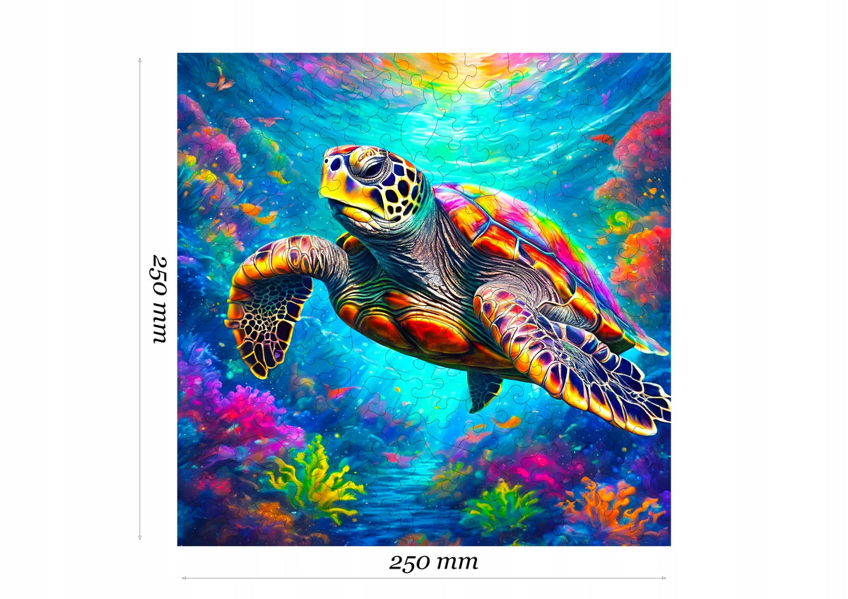Medinė dėlionė „Vėžlys“, 165 detalių, PUZZLED Eko-HDF, unikalios formos